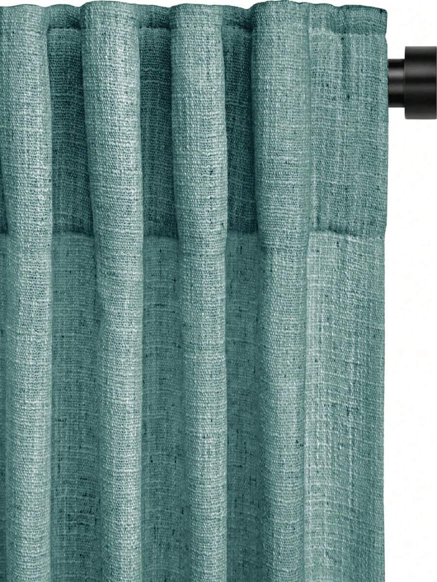 1pc Linen Sheer Curtain - Japanese Linen Style, Rod Pocket Design, Suitable For Living Room And Bedroom - Transparent And Light Filtering Curtain, Living Room Curtain - Multicolor - View 1