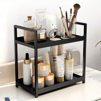 2-Layer Cosmetic Organizer, Multi-Functional Dresser Organizer, Large Capacity Makeup Rack, Suitable For Lipstick And Skin Care Products