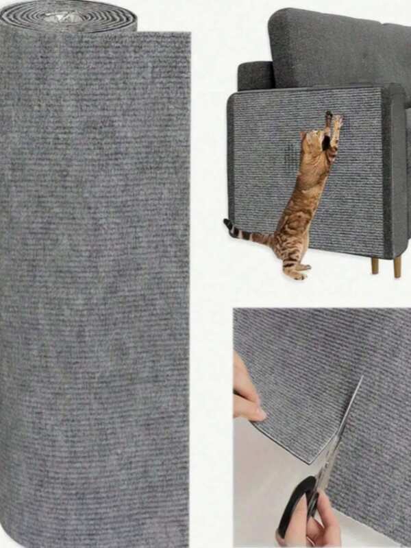 1 Piece Of Trimmable Cat Scratch Furniture Protector - Climbing Self-Adhesive Cat Scratch Pad, Sofa Protector, Used For Scratching Protection Of Cat Tree Frame Walls DIY Anti Cat Scratch Sofa Protection Sticker, Self-Adhesive Repair Sofa Cat Scratch Board Wall Sticker