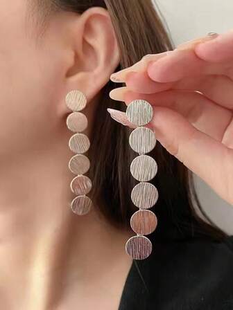 2 piezas Pendientes largos geométricos minimalistas y bohemios de moda para mujeres