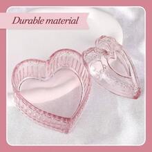 大号粉扑罐，粉色爱心粉扑罐，可重复使用的散粉盒，玻璃粉扑罐，不含粉扑，价格实惠，情人节礼物，廉价商品，旅行，旅行必备，房间装饰，情人节礼物，廉价小物，房间，1美元商品，度假必备，女士礼物，卧室，情人节，99美分 - 最初的 - 查看 4