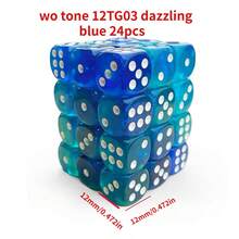 24pcs/Set 12mm Dual-Color Vibrant Mini Dice Set, Rounded Corners, Acrylic (PMMA) Material Suitable For Tabletop Games And Educational Props, Applicable For Tabletop RPG, Party Games And Interactive Games, Vivid Colors. Christmas & New Year Game Dice - Multicolor - View 9