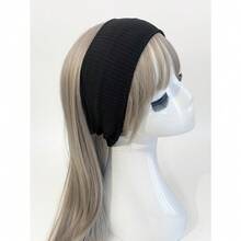1pc Simple Knitted Headband, College Style Street Fashion Sports Headband, Pink/Black/White Multi-Color Options, Unisex, Can Be Used As Hair Accessory All Year Round Turban Headband Sweatband, School Stuff, College, Headbands Fall Winter Hair Band Hair Accessories For Women For Vacation Outfits Woman Elegant Scarf - 黑色 - 查看 1