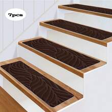 7/15-Piece 20*76cm Leaf Pattern Rectangular Anti-Slip Stair Tread Carpets Stair Tread Mats, Indoor Stair Non-Slip Carpet, Soft Mats For Dogs And Pets, Stair Grip Carpet Treads, Reusable Self-Adhesive Floor Mats, Stair Non-Slip Mats,Carpet Stair Treads, Anti-Slip Indoor Rug, Non-Slip Rug For Wooden Step Stairs, Anti-Slip For Pets - Multicolor - View 24