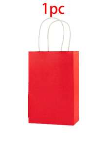 12 حقيبة هدايا حمراء بحجم 8 بوصة، مدمجة وأنيقة، مع مقابض، مصنوعة من ورق كرافت، مناسبة لأعياد الميلاد والزفاف وعيد الحب والمناسبات الأخرى، يمكن استخدامها كهدايا حفلات أو ديكورات عيد الميلاد. - الأحمر - مشاهدة 10