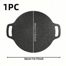 Korean Style Round Frying Pan, Pancake Maker Pan, Dual Handle Flat Top Frying Pan, Non-Stick Marble Texture Round Camping Frying Pan, Heat Retaining Non-Stick, Suitable For Induction Cooktop, Gas Stove And Electric Stove, Ideal For Indoor And Outdoor Grilling, Especially Suitable For New Year Parties And Gatherings. New Year Home - Multicolor - View 12