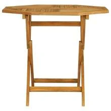 5 Piece Garden Dining Set Solid Teak Wood - Brown - View 4