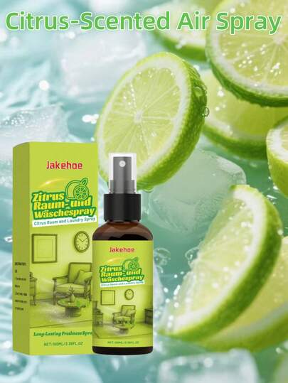 Ambientador en spray con aroma a cítricos, refresca el aire interior, aplicable en múltiples escenarios, fragancia duradera, portátil