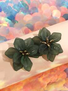 1 对女士永恒花瓣设计多层复古风格耳钉，优雅百搭 - 淺藍色 - 查看 9