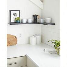 Repisas Flotantes Montadas en la Pared Negras para Baño Dormitorio y Cocina - Estantes de Almacenamiento y Decoración de Habitación con Capacidad de 10kg Repisa Colgante para Almacenamiento-3pack - negro 1 - Ver 4
