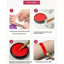 Sơn mặt và cơ thể tan trong nước 1 đổi 1 màu đen, trắng, đỏ, kem nền nước che phủ toàn diện cho trang điểm Halloween, hóa trang, thể thao, sân khấu, hóa trang, hiệu ứng đặc biệt - Dễ thoa/tẩy, không nứt hoặc phai màu, có thể rửa sạch bằng nước - Nhiều màu - Xem 4