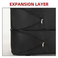 Suitcase Travel Bag With 3 Expandable Layers And Large Capacity On Wheels|Portable For Study Abroad|Foldable Practical Luggage - Black - View 4