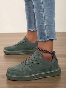 女士时尚休闲运动鞋低帮系带透气拼色运动鞋，轻便舒适滑板鞋