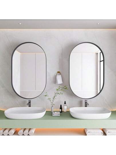 Elegante Oval Spiegel Cabinet, Built In Medicine Wand Mounted Cabinet Metal Frame, Adjustable Shelves, Storage Bathroom, Living Room Bedroom, Goud view 8