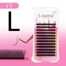 Lashine 12 Reihen YY 3D 4D 5DW Form 0,07 mm Wimpern 2D 3D 4D 5DW Vorgeformte Fächerwimpern 0,07 C/D Krümmung Natürlich Weich Hochwertige Einzelwimpern - L - Übersicht 11