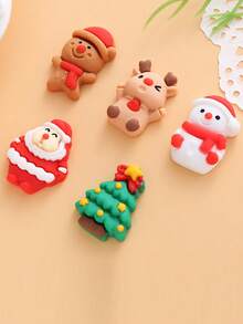 10pcs New Christmas Tree Series DIY Resin Cream Gel Phone Case Craft Accessories
