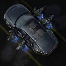 4-Piece/Set Butterfly Car Door Welcome LED Projector - Battery Powered, Easy To Install, Car Decorative Light | Decorative 3D Blue Butterfly Door Sign Light - Blue - View 4