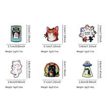 Cartoon UFO Katzen Soft Emaille Anstecknadel Herren Broschen für Kleidung, Damen Revers Anstecknadeln für Rucksack Abzeichen Anstecknadeln Accessoires Schmuck
