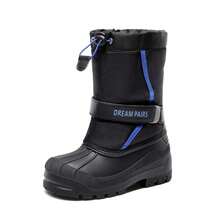 Kids Snow Boots Water-Repellent Mid-Calf Cold Weather Boots For Toddlers To Big Kids - Xanh đậm - Xem 4