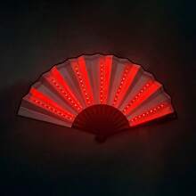 Ventilador plegable con luz LED, ventilador de iluminación danzante, ventilador plegable de mano, adecuado para festivales de música, bares de DJ, clubes, fiestas neón, Halloween y otras ocasiones - Multicolor - Ver 13