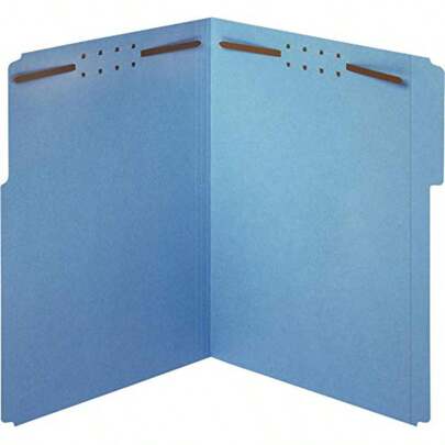 Fastener Folders 2 Fasteners Letter Size Blue 1 3 Cut Tabs In Left Right Center Positions 50 Per Box 22040GW