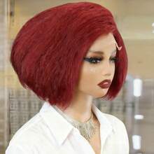 5x5 超强双拉无胶 C 型蓬松直发真人发假发，250% 密度，适合女性日常、派对、圣诞节等场合。 - 彩色 - 查看 15