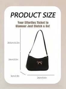 Elegant Crescent-Shaped Underarm Shoulder Bag For Women, Chic Casual Fashion, Solid Color Underarm Bag Can Be Used As Valentine's Day, Thanksgiving, Halloween,Christmas Gift. - 彩色 - 查看 10
