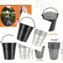 Drip Grease Bucket And 12Pack Liners For Traeger 20/22/34 Series Pit Boss Etc Pellet Grill Smoker Black 12 - 黑色 - 查看 1