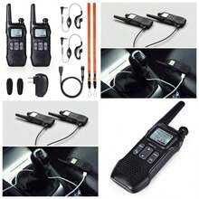 FS - T1 FRS Radio bidireccional de largo alcance sin licencia Walkie Talkies NOAA, 22 canales, 154 cdigos de privacidad con auriculares, carga, paquete de 2 - inicial - Ver 1