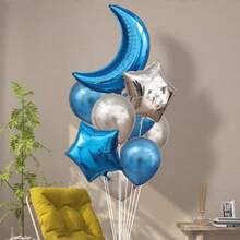 Set de 10 piezas de decoración de globos aerostáticos flotantes con luna y estrella de Ramadán, decoración de fondo para fiesta - Multicolor - Ver 11