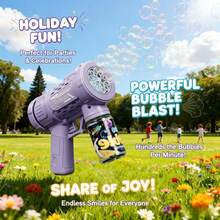 10-Hole Fully Automatic Outdoor Bubble Machine, Bubble Gun With Colorful Lights And Thousands Of Bubbles, Summer Outdoor Beach Toy, Birthday Gift For Boys And Girls, Holiday Gift Toy, Halloween, Christmas And Wedding Games. - 紫色 - 查看 7