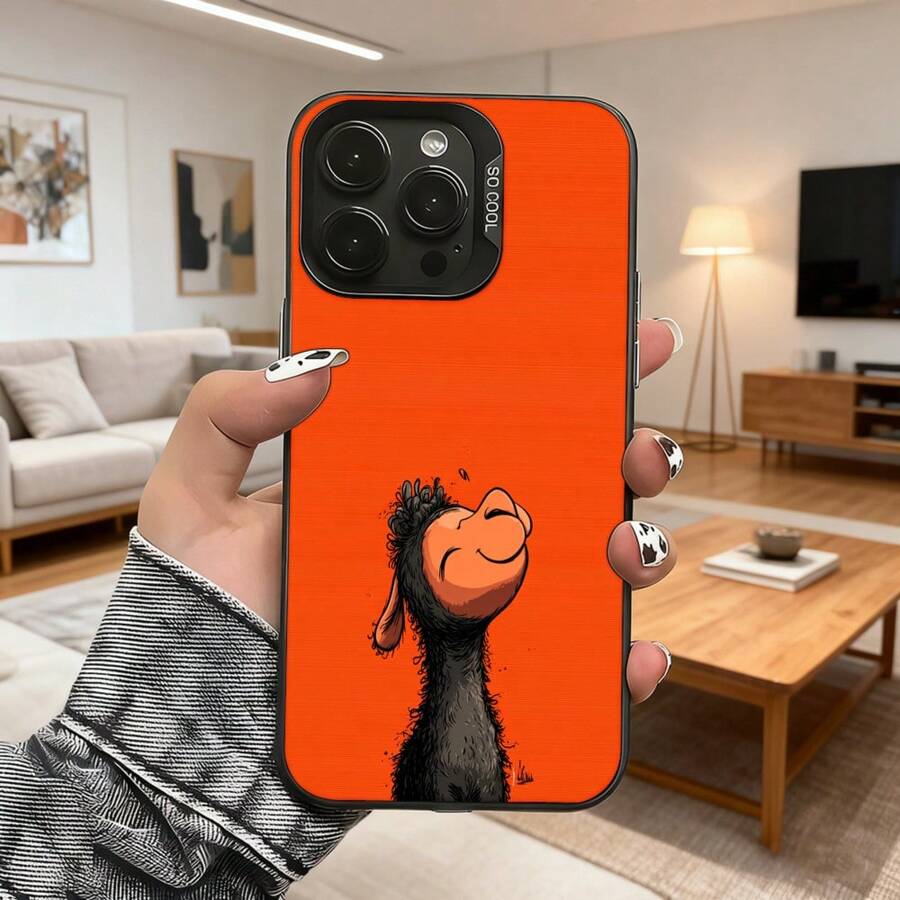 Cubierta de teléfono con diseño de llama divertida naranja para iPhone 14 Pro Max funda protectora con estampado de animal gracioso ideal para uso diario y regalos creativos Aplicable a teléfonos Apple y Galaxy. - Blanco - Ver 1