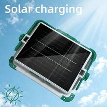 1pc Green Outdoor Solar Ground Light, Portable 280 LED Camping Lantern With Foldable Hook, 5 Lighting Modes, USB/Solar Rechargeable Battery, Suitable For Camping, Night Work, Party, Christmas, Halloween, Easter, Back To School Gift