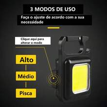 Mini Lanterna Led Portátil Usb Recarregável Bolso Tática Abridor - Preto - Visão 7