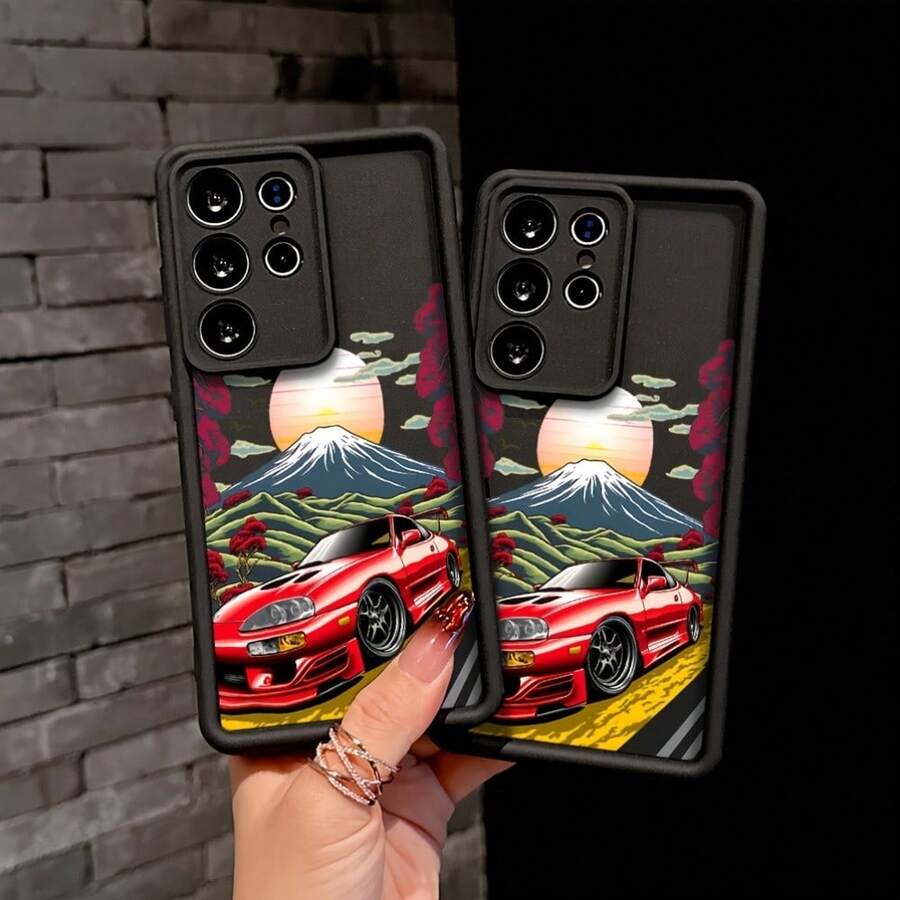 Funda de teléfono deportiva roja, fresca y elegante, con diseño de monte , para Samsung Galaxy S25 S24 S23 S22 S21 S20 FE Ultra Plus 4G 5G, a prueba de golpes, de TPU suave - Colores mixtos - Ver 1