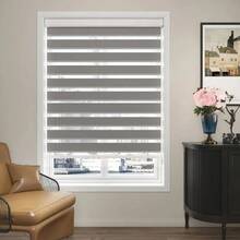 Persiana Enrollable Tipo Cortina Roller Duo,Doble Capa Tipo Cebra 100x200cm Cortinas Blackout Ajuste de Luz,El armazón está compuesto por aleación de aluminio y acero inoxidable, Diseño Moderno con Filtro de Luz y Privacidad, Ideal para Hogar u Oficina,Creando una vida mejor para usted - Gris - Ver 1