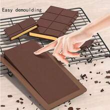 2个/1个超大号巧克力模具托盘，加厚硅胶巧克力模具托盘，迪拜风格巧克力棒模具，适用于DIY烘焙巧克力棒、巧克力、蛋糕、冰块模具 - 棕色 - 查看 8