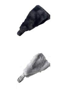 1 件秋冬头带仿兔毛宽边防风发饰，冬季额头保护，女士温暖弹力头带