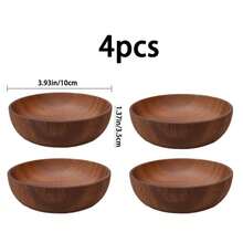 1/2/4/8pcs 3.14in/4.92in/5.51in/6.3in Handcarved Gourd Shaped Wooden Bowls - Rustic Wooden Salad/Snack Bowls, For Popcorn, Pasta, Candy, Cereal, Coconut Spread, Appetizers, Kitchen