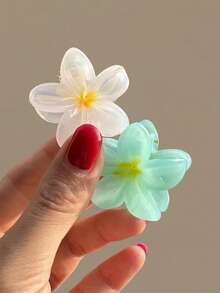 6 Stücke/2 Stücke 4cm/1.57in weiße, gelbe, blaue, rosa, orange, lila blumenförmige Kunststoff Haarklammern, süße kleine Größe, leicht, modisch, elegant, minimalistisch, einfarbige Haaraccessoires geeignet für Alltag, Lässig, Party, Pendeln, Urlaub, Pferdeschwanz, Dutt, Gesichtswäsche, Make-up, Outfit-Matching Haarklammern Winter - Verschiedenfarbig - Übersicht 7