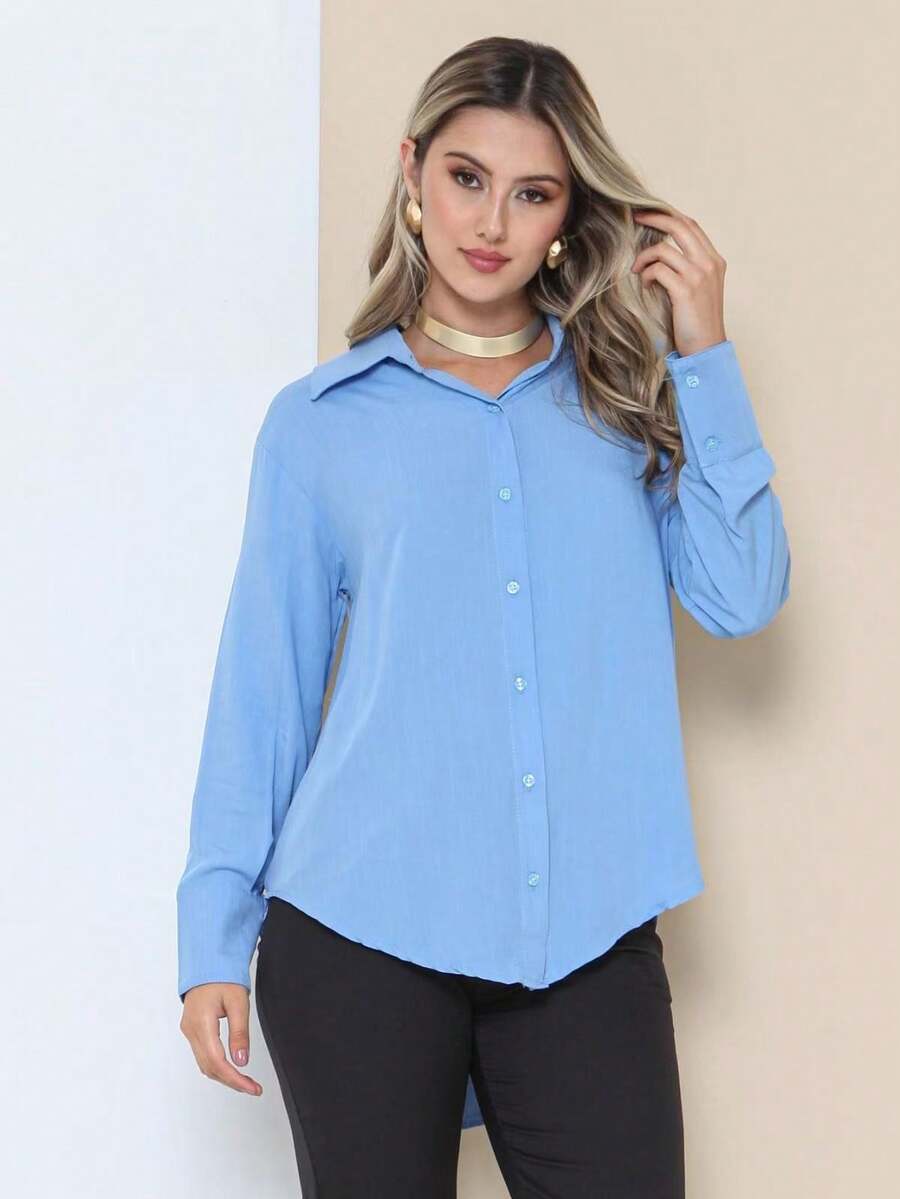 Women Blouses - Blue - View 1