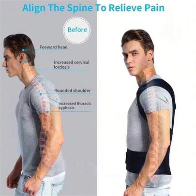 Back Support Belt For Both Men And Women - Comfortable To Wear, Breathable And Shoulder-Opening, Effectively Improving Posture, Back Belt Support For Women, Back Straightener For Posture Women Plus Size, Posture Belt, Back Posture Corrector Plus Size, Back Straightening Belt, Hunchback Prevention