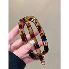 1pc Women 12cm/4.72in Large Bright Jelly Color Black Brown Amber Lightweight Plastic Hair Clips, Fashionable Versatile High-End Elegant Simple Minimalist Solid Color Hair Accessories Suitable For Daily Outing, Leisure, Party, Commute, Hair Bun, Hair Washing, Makeup, Outfit Matching,Banana Hair Clip