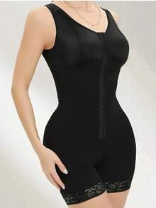 High Compression Shapewear For Women FajasColombianas Tummy Control Bodysuit Full Body Shaper 3Hooks Waist Trainer Butt Lifter - 黑色 - 查看 4