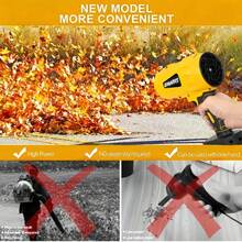 Handheld Mini Cordless Leaf Blower, 21V Battery Cordless Small Leaf Blower For Lawn Care, Patio, Car Dryer, Blowing Leaves And Dust,Battery Powered 400 CFM 100 MPH,Tiny Yellow Leaf Blowers(Contains Two Batteries) - 黃色 - 查看 11