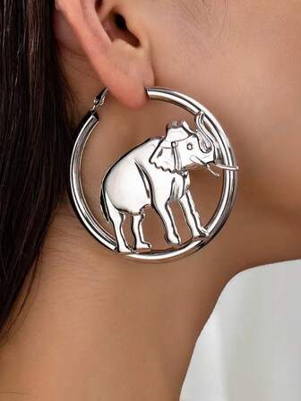 Boho Red Hoop Earrings | Open Crescent Statement Earrings For Women | Lightweight Bohemian Earrings For Daily Wear Super Exaggerated Lady Stud Earrings