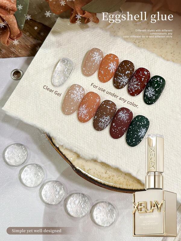 XEIJAYI XEIJAYI 1PC 15ml Eggshell Gel Nail Polish Quail Egg Semi Permanent Nail Gel All For Manicure Soak Off UV LED Gel Varnish Nail Art Top Coat