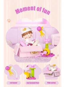 Chibi Maruko-Chan Meow Series Building Blocks Blind Box - OFFICIALLY LICENSED - Cat-Themed Models, Fun To Build & Creative - Super Cute Display For Home & Office, Meaningful Christmas & Holiday Gift.