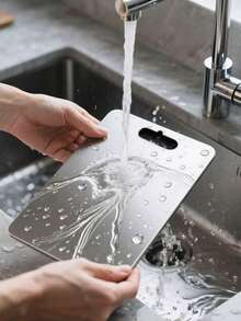 1pc Stainless Steel Double-Sided Cutting Board - Heavy Duty Kitchen Chopping Board With Non-Slip Base, Suitable For Meat, Vegetables, Fruits And More - Easy To Clean - Ideal For Home, Commercial Kitchen And Home Cooking - Multicolor - View 5