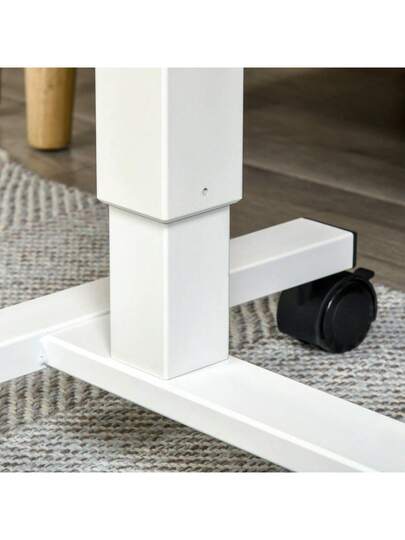 HOMCOM Sit St Desk, Height Adjustable Wheels, Space Saving Shaped Laptop Natural White, 70 110 Cm, Up To Kg On Site view 8